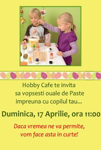 poze atelier de pictat oua de pasti pentru copii la hobby cafe