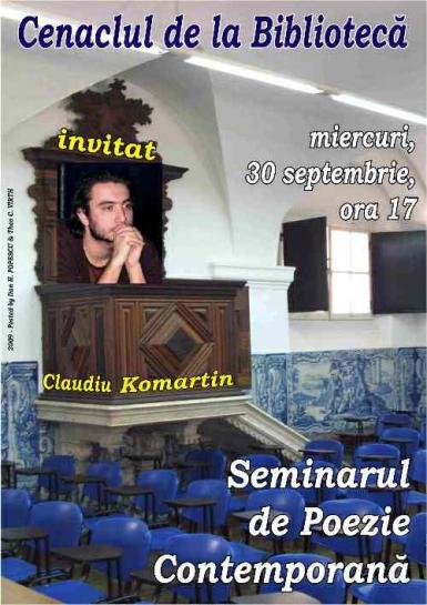 poze claudiu komartin la cenaclul de la biblioteca