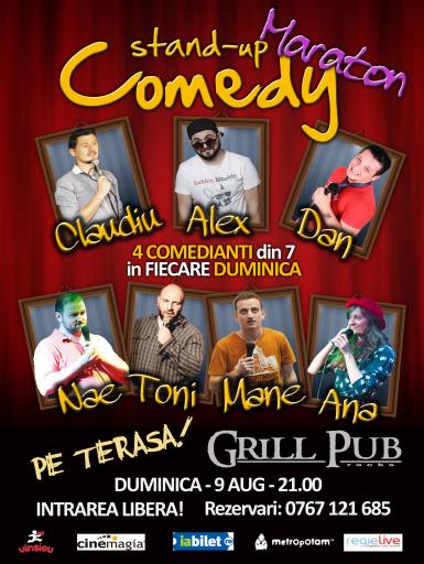 poze maraton stand up comedy in grill pub