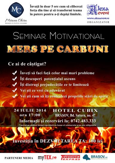 poze seminar motivational de mers pe carbuni incinsi