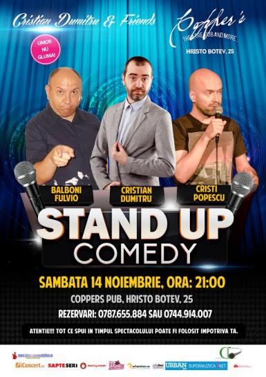 poze stand up comedy cu cristian dumitru and friends