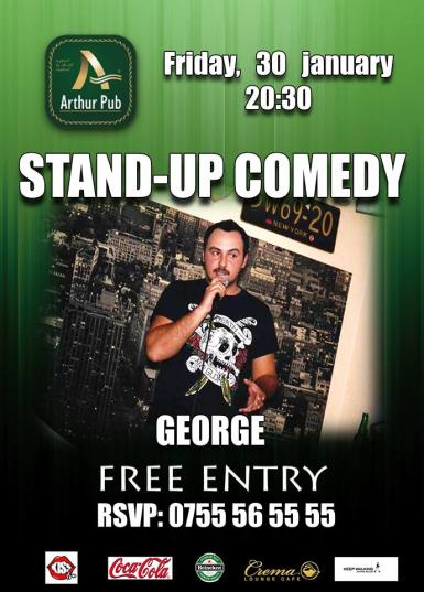 poze stand up comedy cu george arthur pub