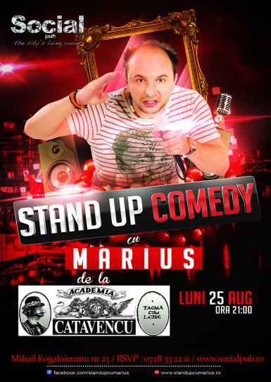 poze stand up comedy cu marius social pub