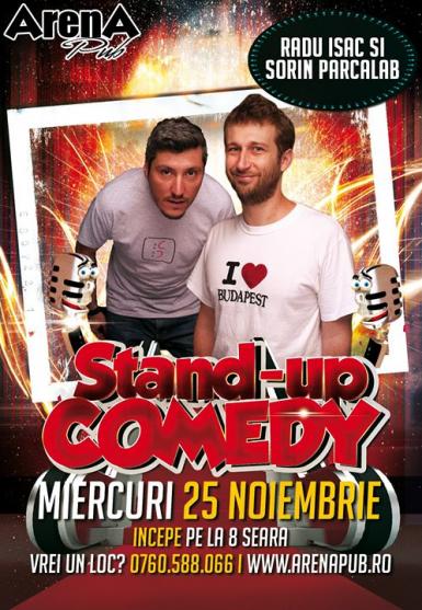 poze stand up comedy cu sorin parcalab si radu isac arena pub 