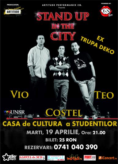 poze stand up comedy cu teo vio si costel la craiova