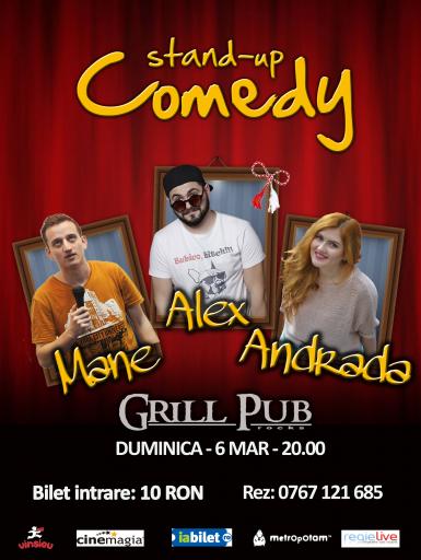 poze stand up comedy de martisor in grill pub