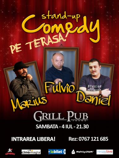 poze stand up comedy gratis pe terasa grill pub 