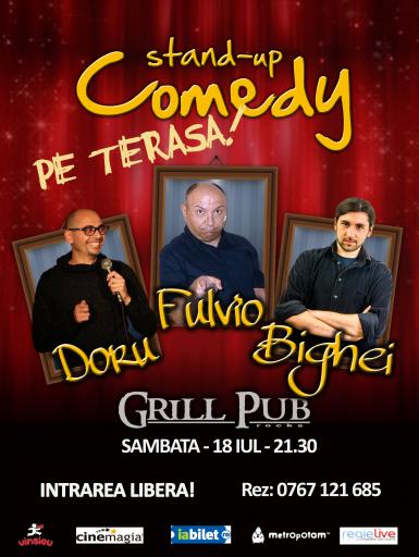 poze stand up comedy gratis pe terasa grill pub 