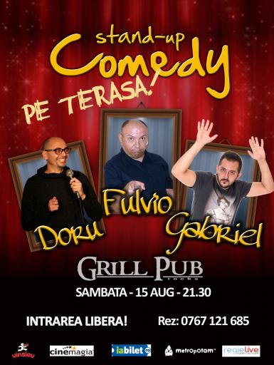 poze stand up comedy gratis pe terasa grill pub 