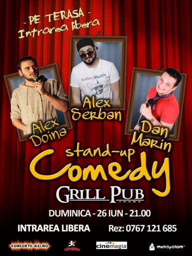 poze stand up comedy gratis pe terasa grill pub 