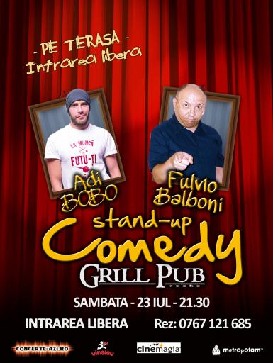 poze stand up comedy gratis pe terasa grill pub 