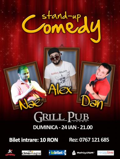 poze stand up comedy in grill pub