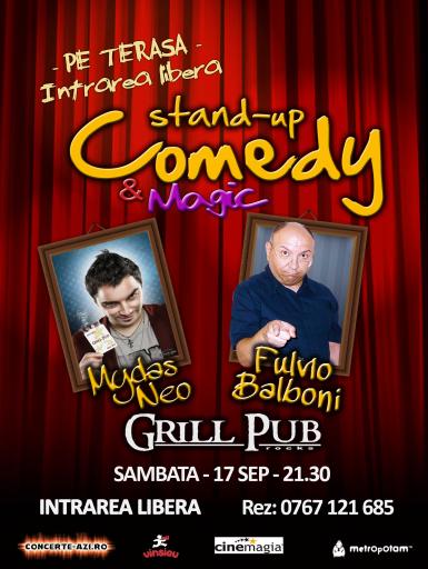 poze stand up comedy si magie pe terasa grill pub 