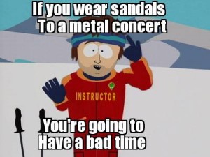 sandals to rock concert