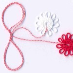 martisor crosetat alb rosu