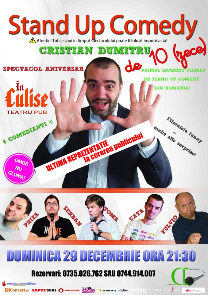 Stand Up Comedy Duminica 29 decembrie Bucuresti
