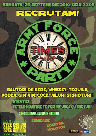 poze army force party in times pub focsani