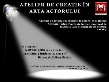 poze atelier de crea ie in arta actorului la radau i