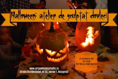 poze atelier de halloween sculptat dovleci