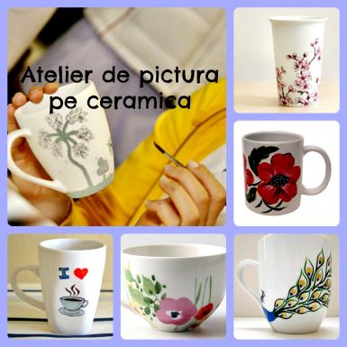 poze atelier de pictura pe ceramica in ceainaria tabiet