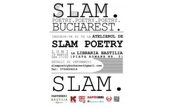 poze atelier de slam poetry la libraria bastilia