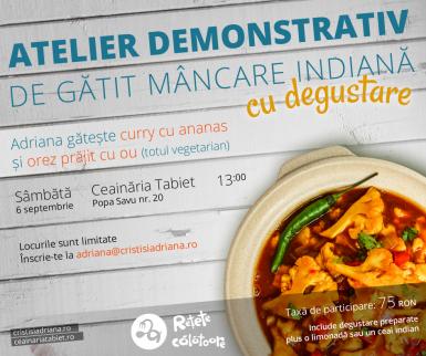 poze atelier demonstrativ de gatit mancare indiana cu degustare