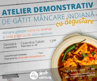 poze atelier demonstrativ de gatit mancare indiana cu degustare