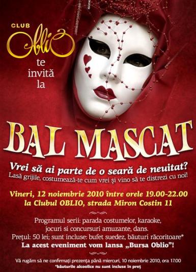 poze bal mascat la club oblio