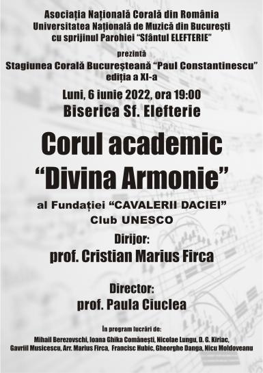 poze concert al corului academic divina armonie in stagiunea ancr