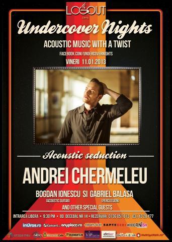 poze concert andrei chermeleu in log out cafe