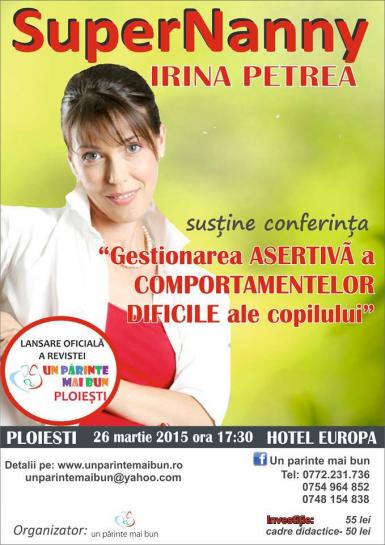 poze conferinta super nanny irina petrea psiholog i psihoterapeut