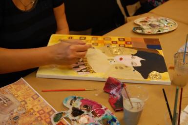 poze curs de pictura in acril gustav klimt