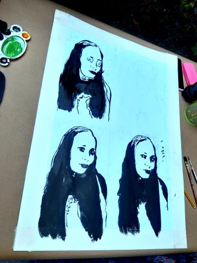 poze curs mixt de arta portret la sediu