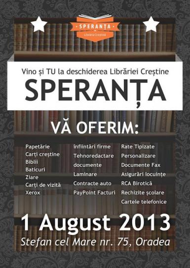 poze deschiderea librariei crestine speranta