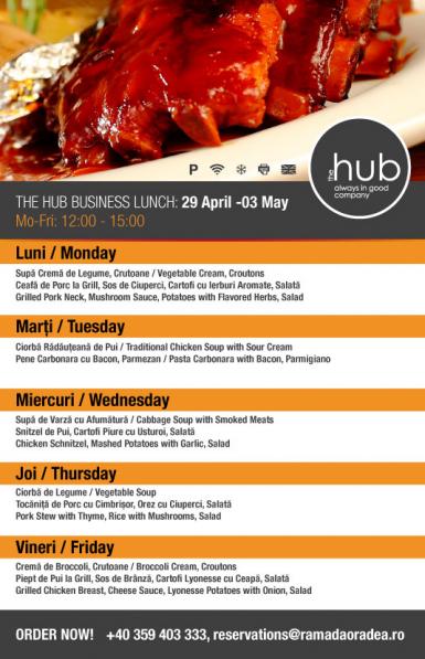 poze hub business lunch 29 april 3 may 2013