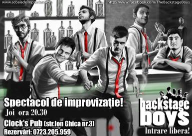 poze  improvizatii cu backstage boys la clock s pub