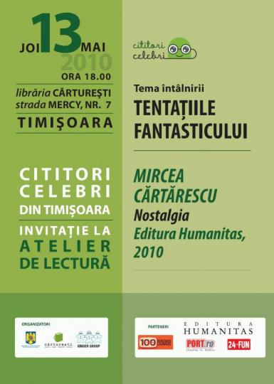 poze  in cautarea cititorilor celebri tentatiile fantasticului mircea cartarescu nostalgia timisoara
