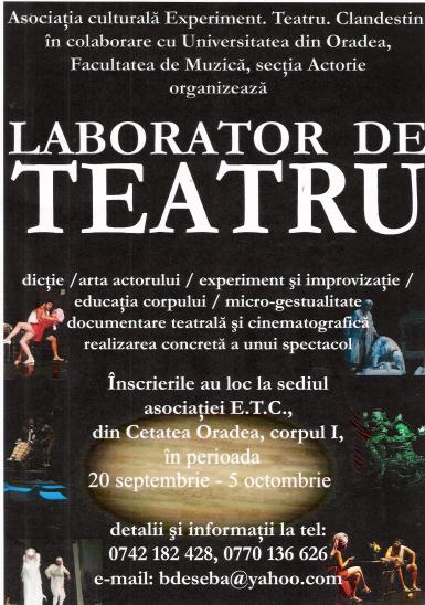 poze laborator de teatru