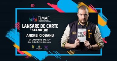 poze lansare de carte si stand up comedy