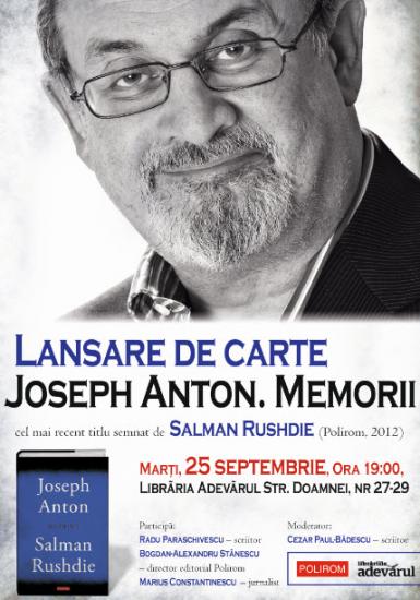 poze lansarea volumului joseph anton memorii de salman rushdie in librariile adevarul