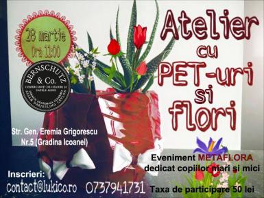 poze metaflora atelier cu pet uri si flori pentru copii