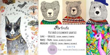 poze pictura cu elemente grafice portrete de animale 6 13 ani
