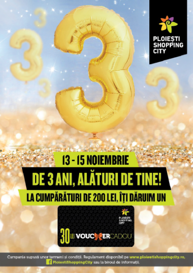 poze ploiesti shopping city implineste 3 ani vouchere cadou si sesiun