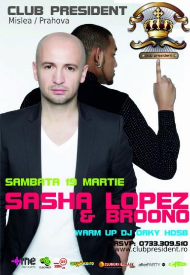 poze sasha lopez si broono in club president