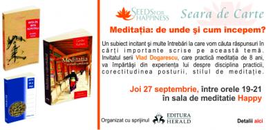 poze seara de carte despre meditatie de unde si cum incepem 