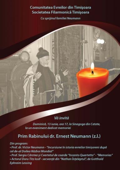 poze spectacol in memoria prim rabinului dr ernest neumann timisoara