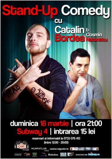 poze stand up comedy cu catalin bordea si cosmin natanticu in bacau