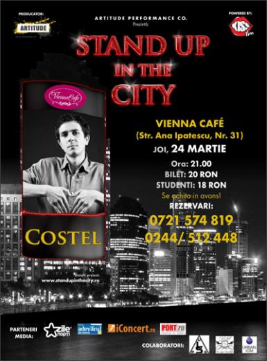 poze stand up comedy cu costel la vienna caffe