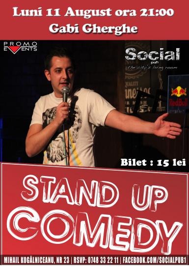 poze stand up comedy cu gabi gherghe social pub