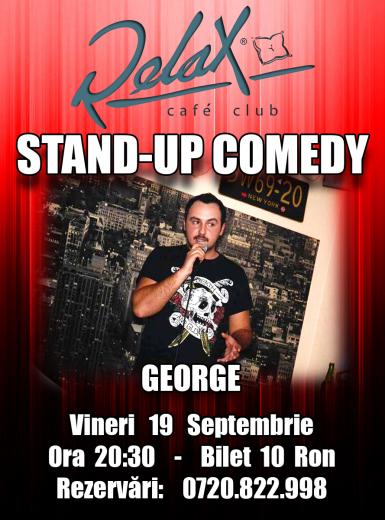 poze stand up comedy cu george relax caffe